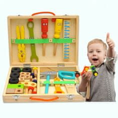 CAB Toys Detský drevený kufrík s náradím 34 dielny - kutil
