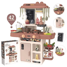 CAB Toys Detská interaktívna kuchynka 42 dielna - hnedá