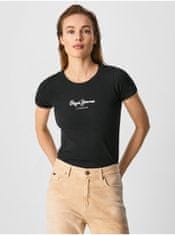 Pepe Jeans Čierne dámske tričko Pepe Jeans New Virginia S