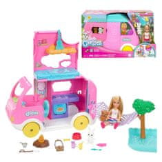 Mattel Bábika Barbie camper Chelsea mini + doplnky pre zvieratá HNH90 ZA5091