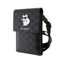 Karl Lagerfeld  Saffiano Monogram peňaženka telefónna taška Choupette NFT Black