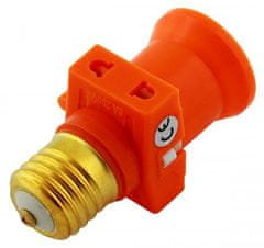 APT  Žárovkový adér 2x zásuvka, pro žárovku s paticí E27 - oranžová