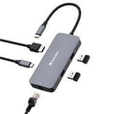 VERBATIM USB Hub USB-C Pro Multiport 5 Port - stříbrný