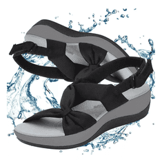 VIVVA® Dámske letné sandále s gumovou podrážkou na každodenné nosenie – čierna, veľkosť 37/38 | AMALFI