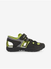 Geox Zeleno-čierne chlapčenské outdoorové sandále Geox Vaniett 24