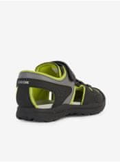 Geox Zeleno-čierne chlapčenské outdoorové sandále Geox Vaniett 24