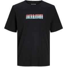 Jack&Jones Plus Pánske tričko JJCYBER Standard Fit 12259838 Black (Veľkosť 3XL)