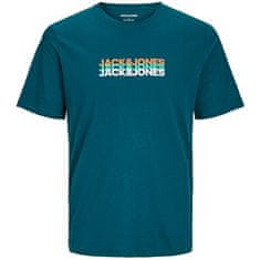 Jack&Jones Plus Pánske tričko JJCYBER Standard Fit 12259838 Deep Teal (Veľkosť 3XL)