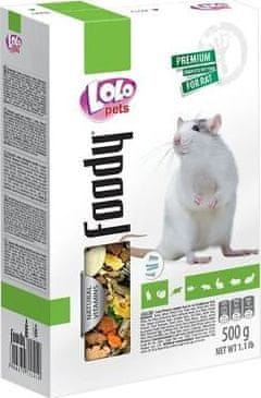 LOLO Foody kompletní krmivo pro potkany 500 g krabička