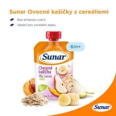 Sunar Kapsička Ovocná kašička mix ovocia, ovsené vločky 120 g