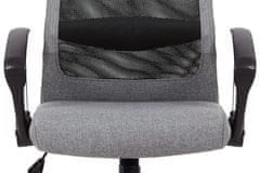 Autronic Kancelárska stolička Kancelářská židle, šedá látka, černá MESH, houpací mech, kříž chrom (KA-V206 GREY)