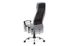 Autronic Kancelárska stolička Kancelářská židle, šedá látka, černá MESH, houpací mech, kříž chrom (KA-V206 GREY)