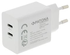 PATONA napájací adaptér Power delivery 35W 2xUSB-C -PD 3.0