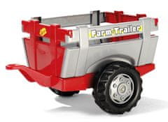 Rolly Toys Vlečka za traktor 1osá "Farm Trailer"- striebornočervená