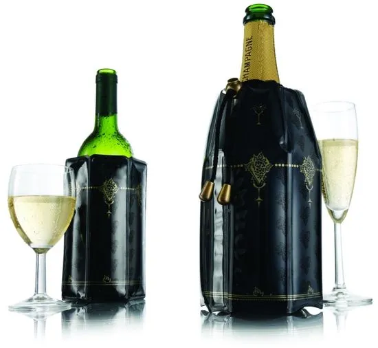 IIC Chladiaci obal na víno a šampanské - čiernozlatá (38873)