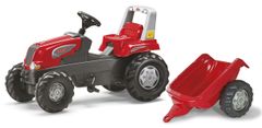 Rolly Toys Šliapací traktor Rolly Junior s vlečkou červený