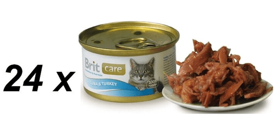 Brit Care Cat konzerva tuniak & moriak 24 x 80g