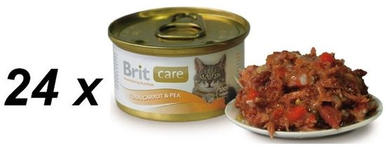 Brit Care Cat konzerva tuniak, mrkva & hrášok 80g