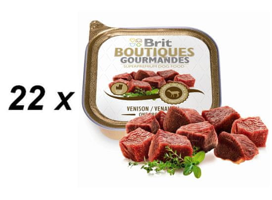 Brit Boutiques Gourmandes Venison Small Breed Meat 22 x 150g