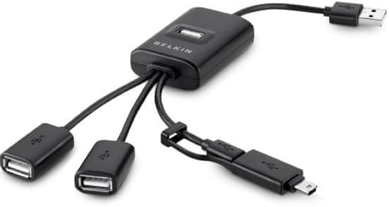 Belkin USB 2.0 Hub 4-port Calamari Travel, čierny