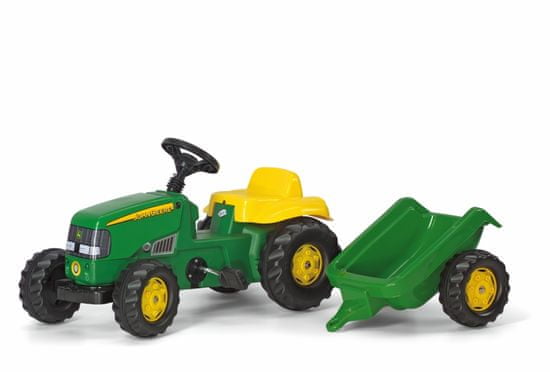 Rolly Toys Šliapací traktor Rolly Kid J.Deere s vlečkou - zelený