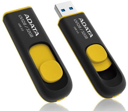 A-Data UV128, 32GB, čierny/žltý (AUV128-32G-RBY)