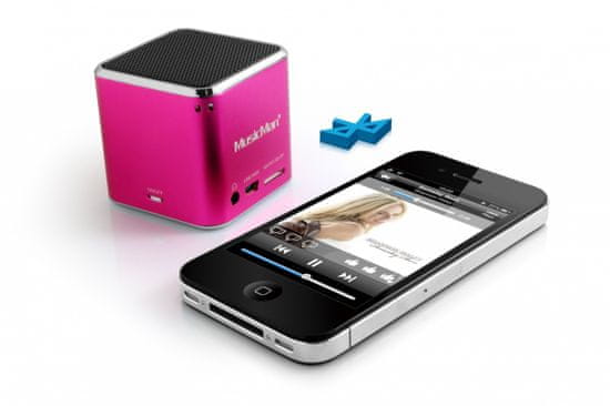 Technaxx MusicMan mini prenosný stereo reproduktor, ružový