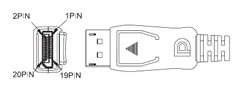 PremiumCord DisplayPort přípojný kabel M/M, 1m