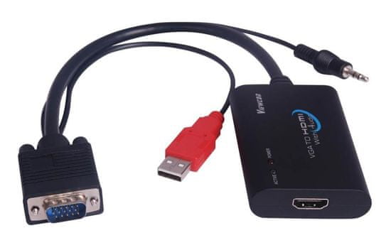 PremiumCord Elektronický prevodník VGA + audio na HDMI