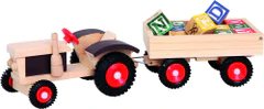 Bino Traktor s gumovými kolesami a vlečkou