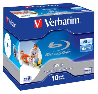 Blu-ray disky Verbatim, vysoká kapacita, optické disky, dlhá životnosť, potlačené, 25 GB