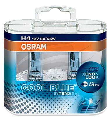 Osram Žiarovka H4, 12 V, 60/55 W, P43t Cool Blue Xenon Effect, 2 ks (64193CBI-HCB)