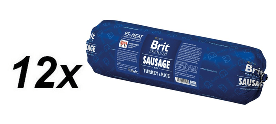 Brit Sausage with Turkey & Rice 12 x 800g