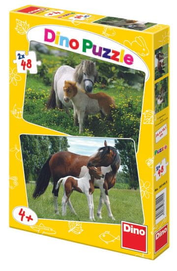 DINO Poníky a koníky puzzle, 2x 48 dielikov