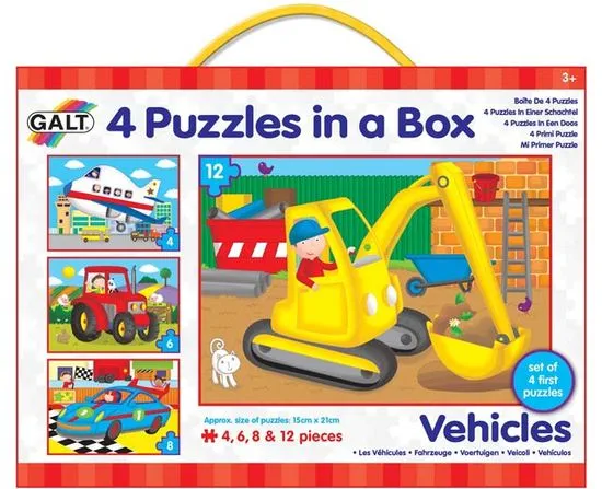 GALT 4 Puzzle v krabici - dopravné prostriedky