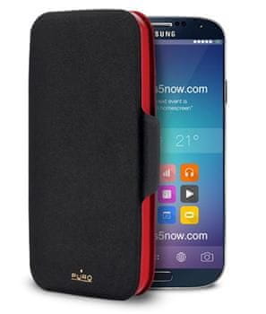 Puro flip s kapsičkou a držiakom, Samsung Galaxy S5, čierne