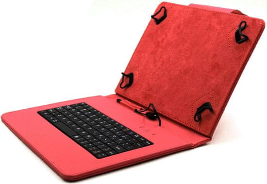 C-Tech PROTECT puzdro univerzálne s klávesnicou pre 10,1" tablety, FlexGrip (NUTKC-04R) červené
