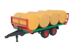 BRUDER Farmer - transportný príves na prepravu 8 balíkov slamy 1:16