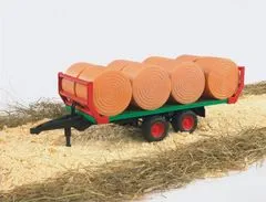 BRUDER Farmer - transportný príves na prepravu 8 balíkov slamy 1:16