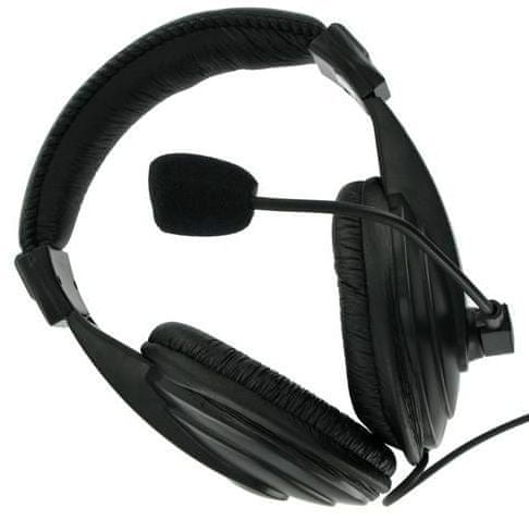 4World Stereofonní sluchátka s mikrofonem s pohodlnými náušníky, 3 m