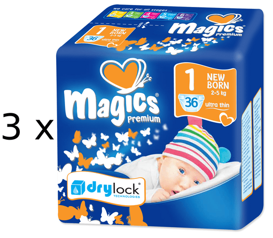 Magics Premium Newborn 1 Jumbo pack (2-5 kg) 108 ks