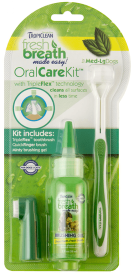 TropiClean Oral Kit Medium / Large - gél s kefkami