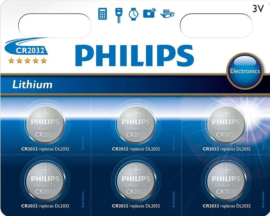 Philips CR2032 6ks Lithium (CR2032P6/01B)