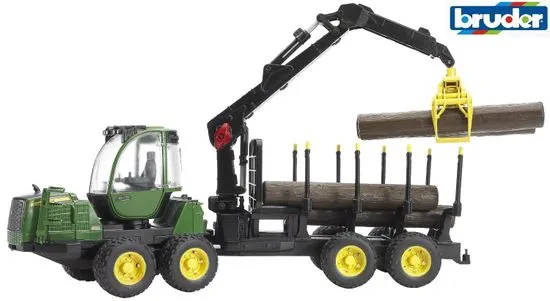 BRUDER John Deere 1210E lesný traktor s ramenami