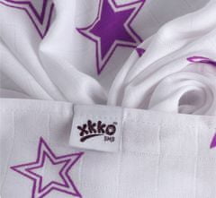 XKKO Bambusové plienky 70x70cm, 3ks - Stars Lilac MIX
