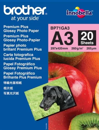 BROTHER fotopapier premium Glossy BP71GA3 A3 20 ks