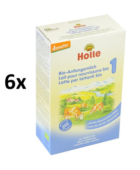 Holle Bio počiatočná mliečna dojčenská výživa 6x400g