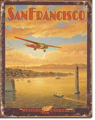 Postershop Plechová tabuľa San Francisco (Western Air Express)