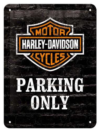 Postershop Plechová tabuľa 15x20 cm Harley-Davidson Parking Only