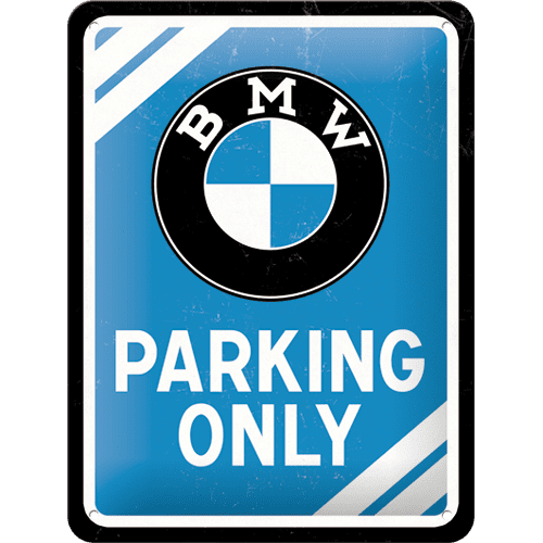 Postershop Plechová tabuľa 15x20 cm BMW Parking Only (modrá)